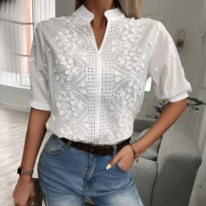 Bluse – Puffärmel – halblang – Bluse – Damenbekleidung