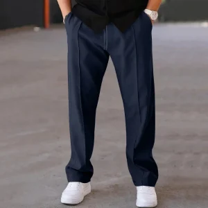 Broek met trekkoord – Casual broek met rechte pijpen voor heren