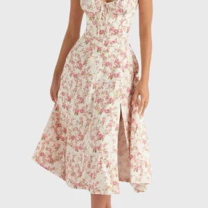 Korsetjurk - Mouwloos - Split - Midi-jurk - Zomerjurk