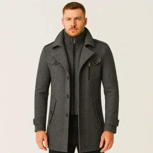 Winterjas - Kort - Ritssluiting - Wollen jas - Winterjas voor mannen
